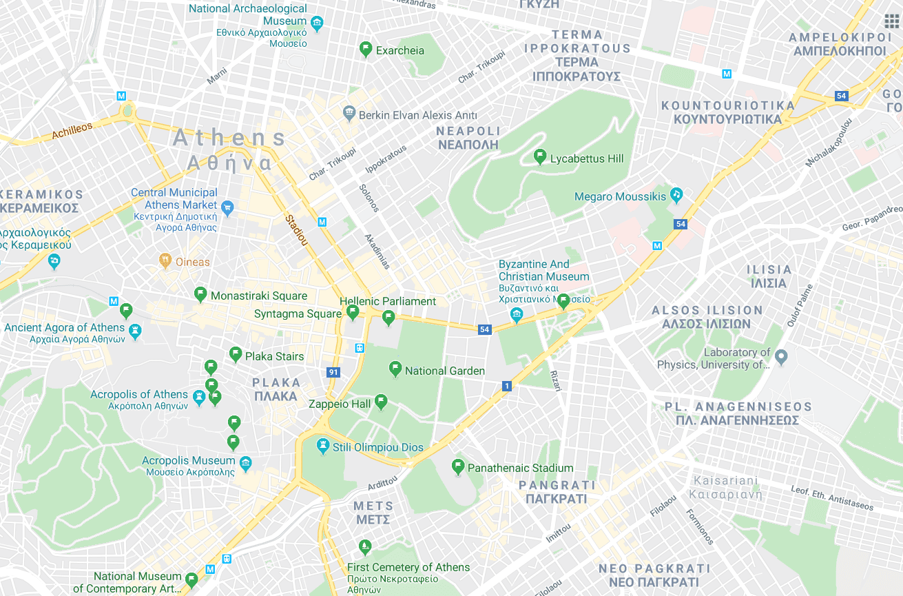 Athens Attractions Map